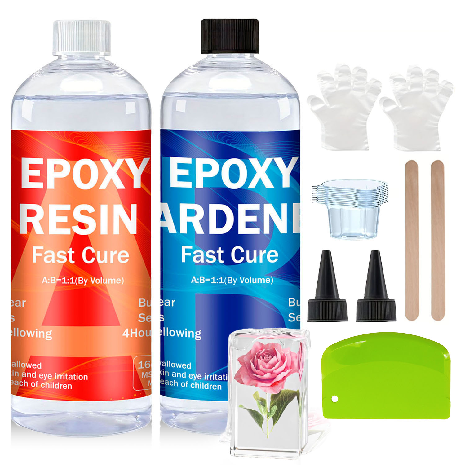 Resin Jewelry Kit - Przezroczysty zestaw żywicy epoksydowej 8oz/16oz/32oz, bez