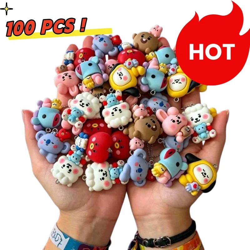 Resin Craft Material - 7 szt. BT21 Żywiczne Charmsy z