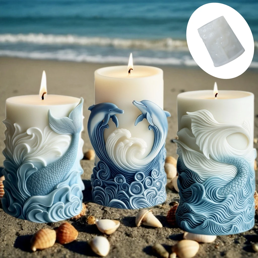 Resin Ocean Wave Mold - DIY fala oceaniczna pianka cylindryczna świeca