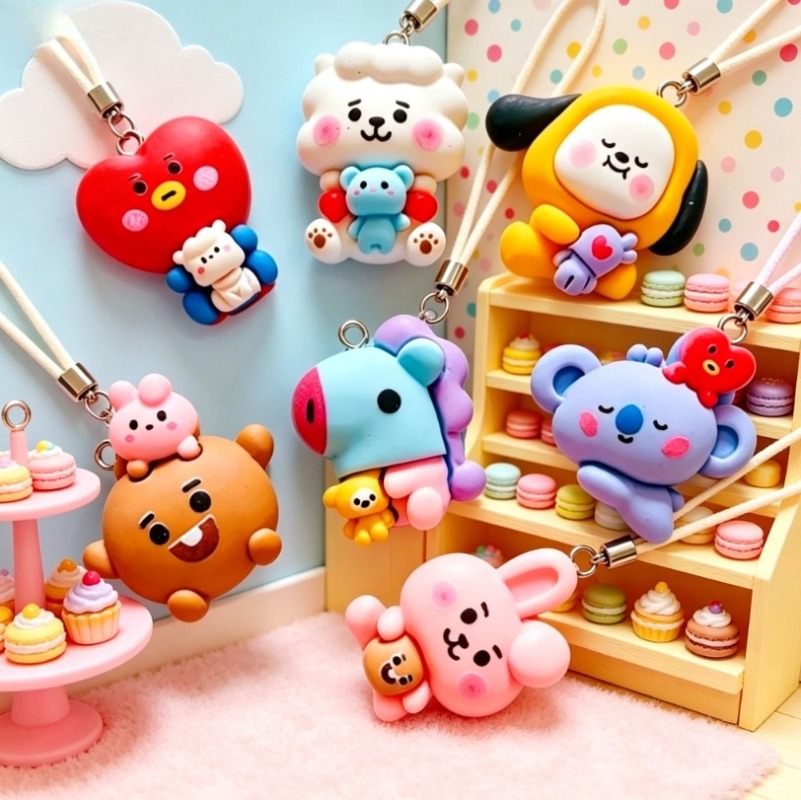 7 szt. BT21 Żywiczne Charmsy z – Resin Craft Material recenzja i cena